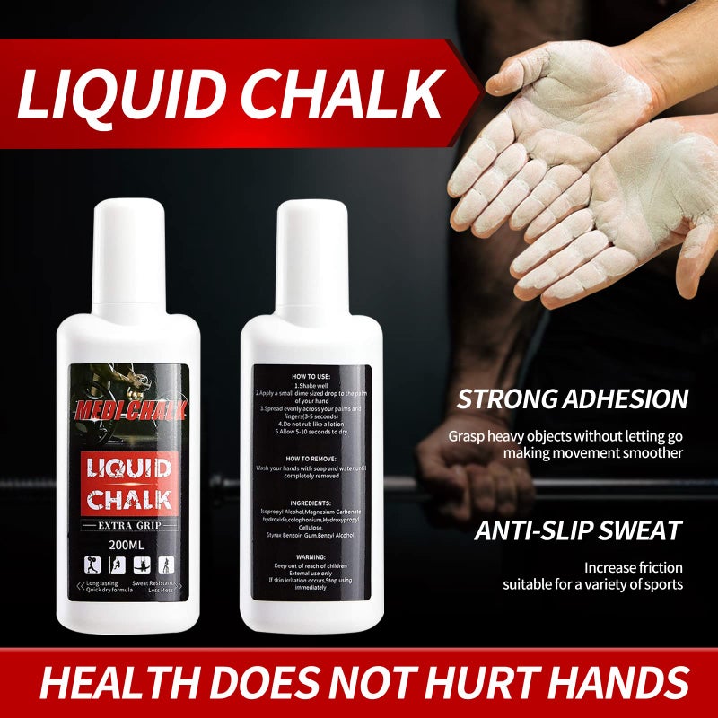 MEDI CHALK Liquid Chalk MEDICHALK, Sports Chalk, Hand Grip Chalk,Weightlifting Chalk,Gym Chalk,Work Out Chalk for Cross Training, Powerlifting,Pole Dance 200ML - Image 2